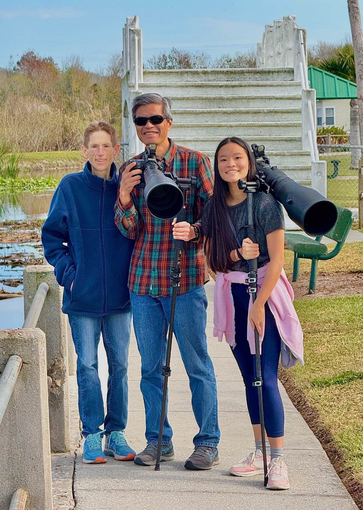 A group of people holding binoculars

Description automatically generated